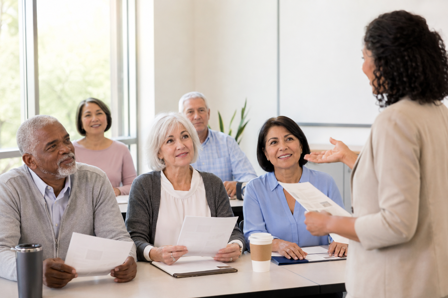 Small Medicare education meeting with older adults